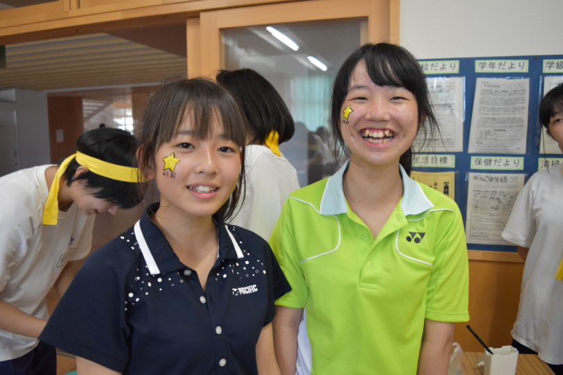渡波中学校運動会フェイスペインティングの画像