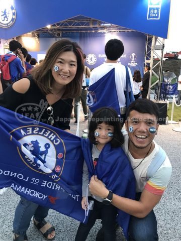 楽天カップ_チェルシーFC_フェイスペインティングの画像