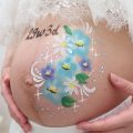 マタニティペイント「ブルーフラワー」の画像